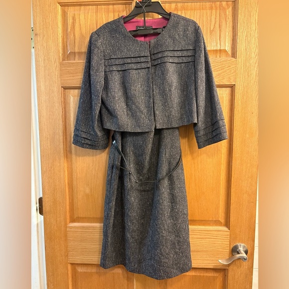 Jessica Howard 2 Piece Sleeveless Dress w/ Jacket Set Gray Pink Women’s Size 10P - Picture 1 of 7